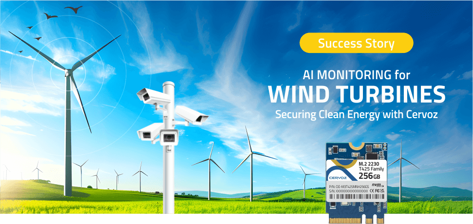 AI Monitoring for Wind Turbines | Edge-Ready Industrial SSD by Cervoz